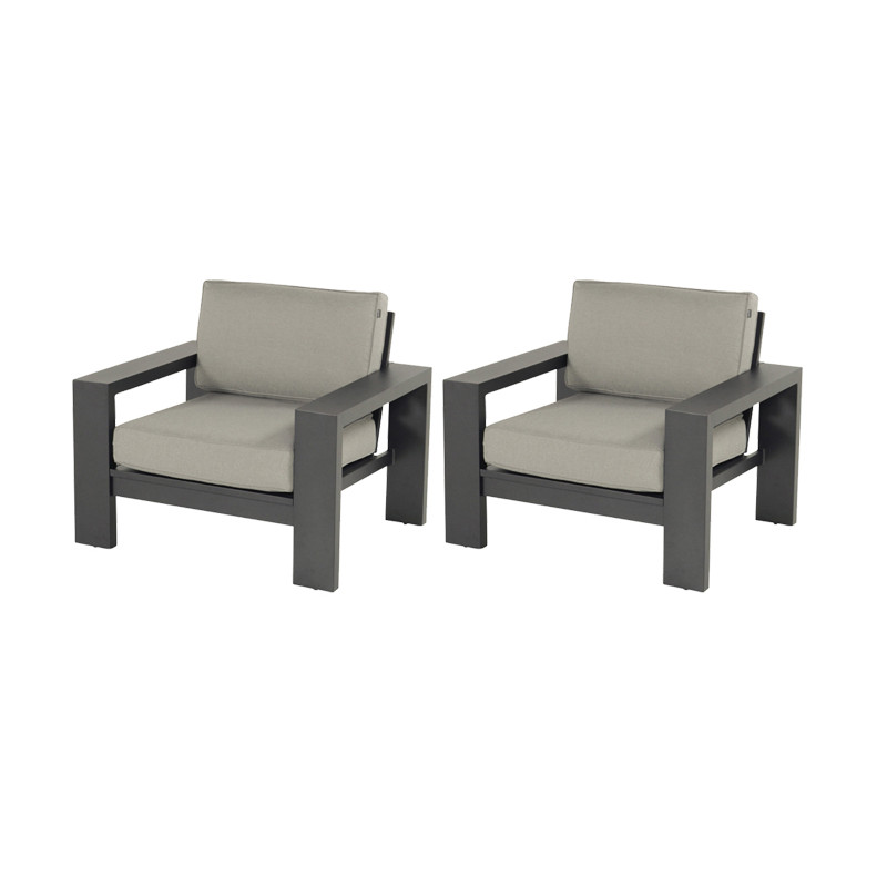 Lot de 2 fauteuils de jardin TITAN LOUNGE - HARTMAN