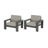 Lot de 2 fauteuils de jardin TITAN LOUNGE - HARTMAN